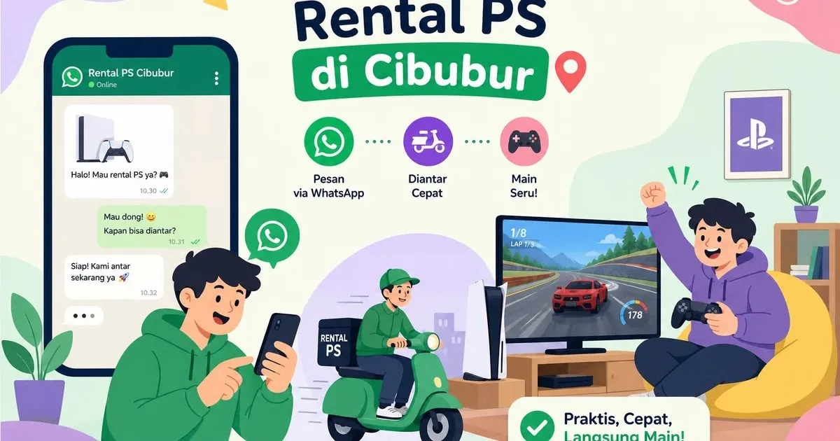 Ilustrasi pesan rental PS di Cibubur lewat WhatsApp